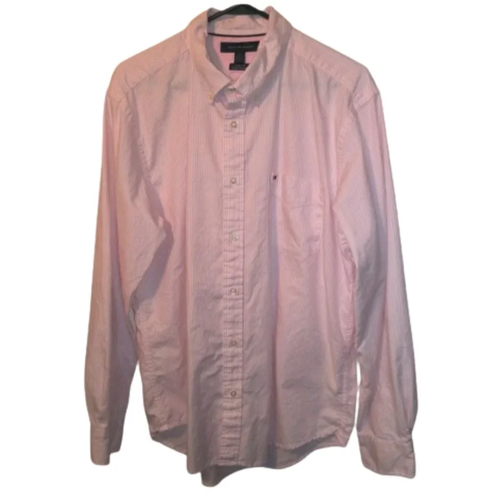 Tommy Hilfiger Striped "Classic Fit" Long Sleeve Button Down Shirt L/G - Picture 7 of 7